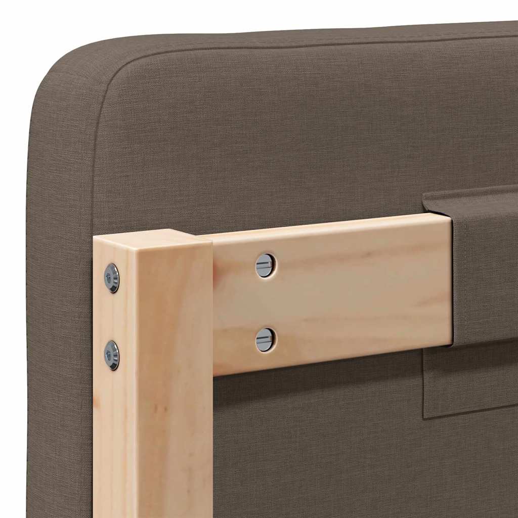Kárpitozott fejtámla Barna és taupe 160 cm Tömör fenyőfa