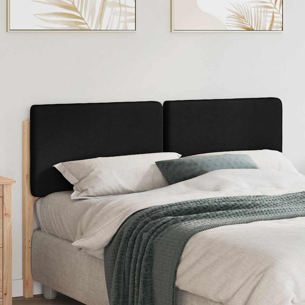 Kárpitozott fejtámla Barna és fekete 140 cm Tömör fenyőfa