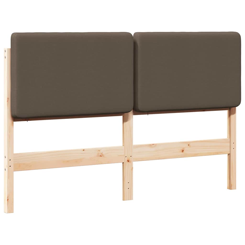 Kárpitozott fejtámla Barna és taupe 120 cm Tömör fenyőfa