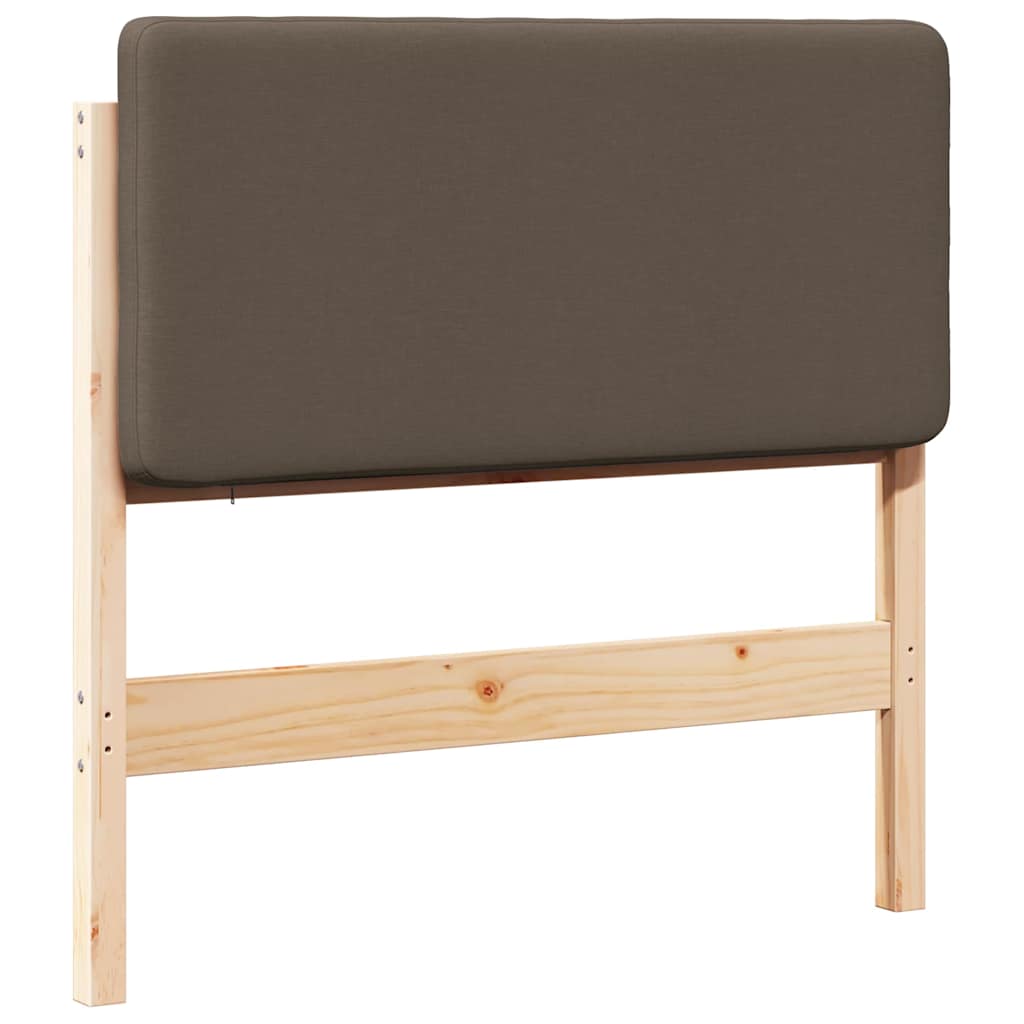 Kárpitozott fejtámla Barna és taupe 100 cm Tömör fenyőfa