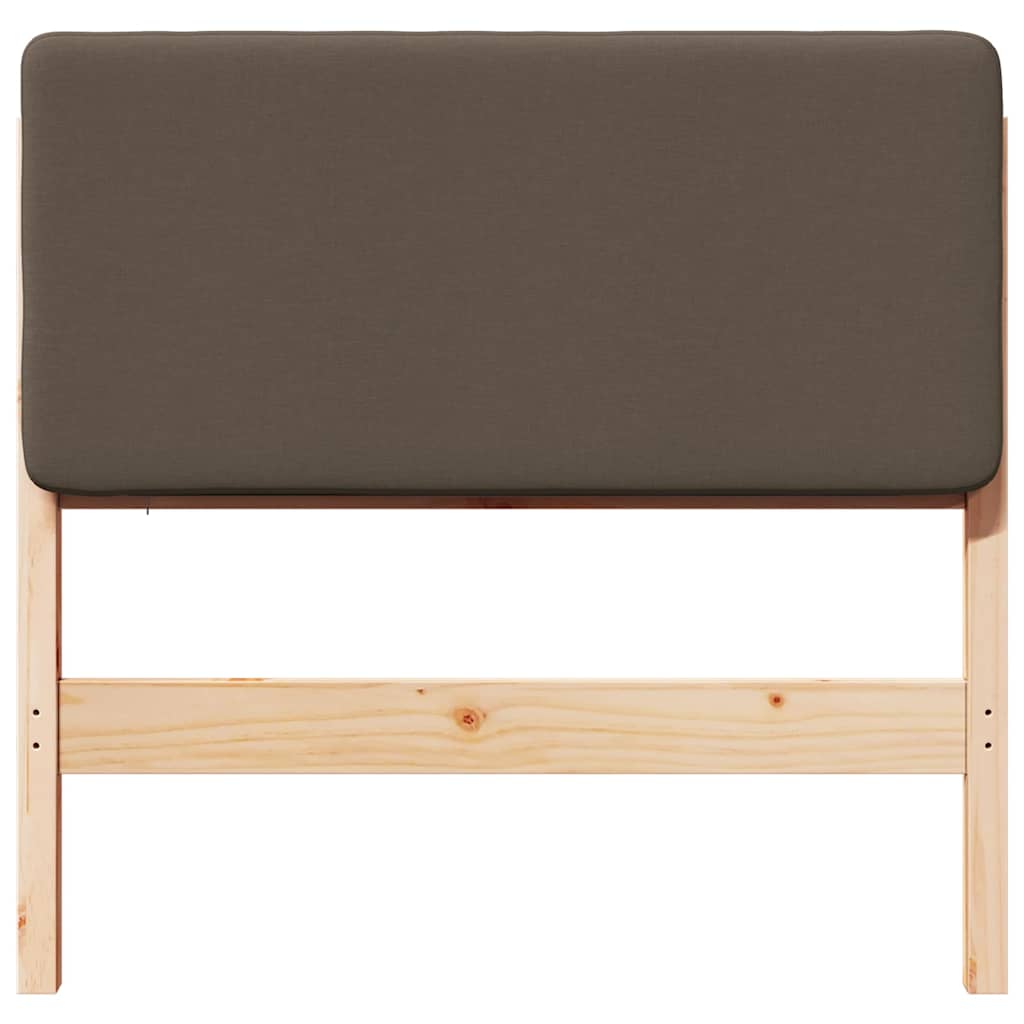 Kárpitozott fejtámla Barna és taupe 90 cm Tömör fenyőfa