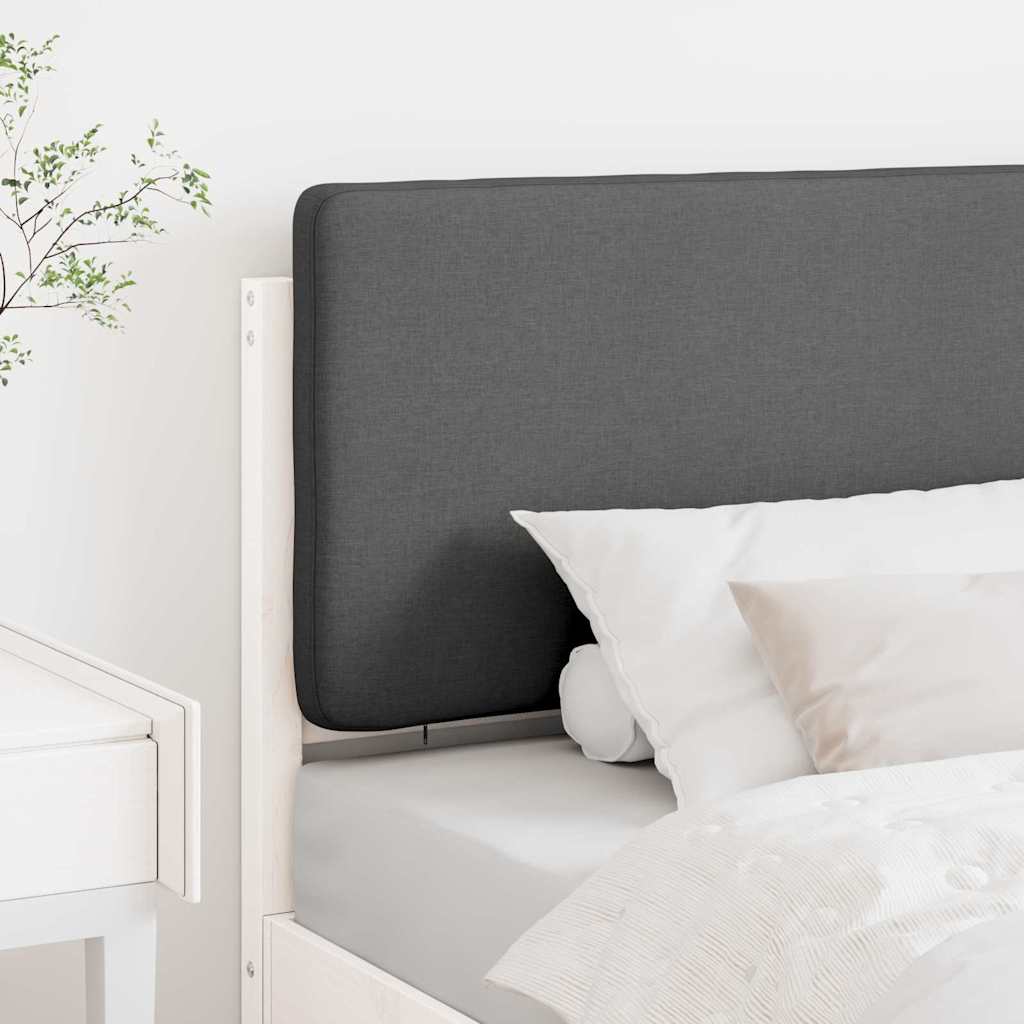 Kárpitozott fejtámla Fehér és világosszürke 90 cm Tömör fenyőfa