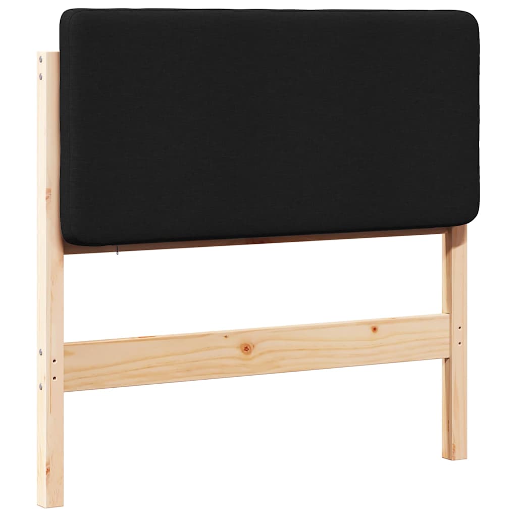 Kárpitozott fejtámla Barna és fekete 80 cm Tömör fenyőfa
