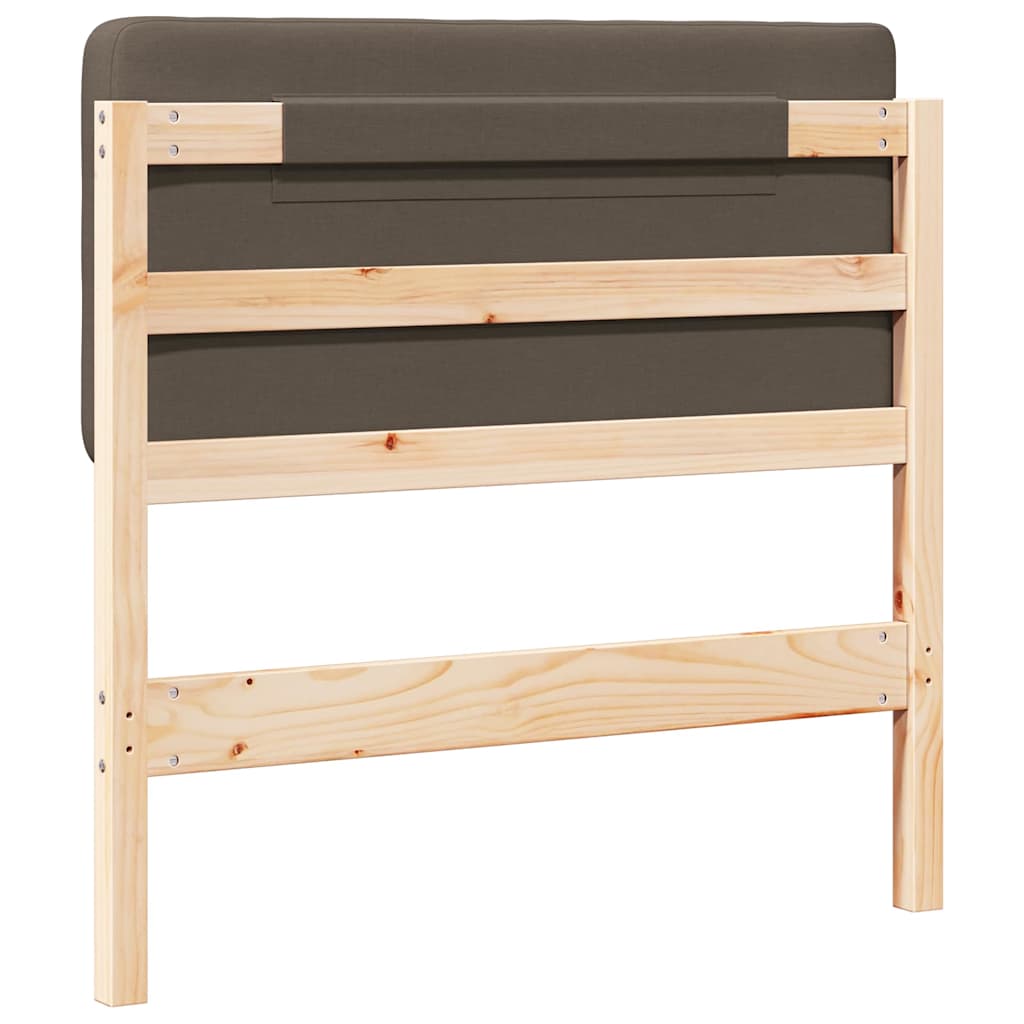 Kárpitozott fejtámla Barna és taupe 80 cm Tömör fenyőfa