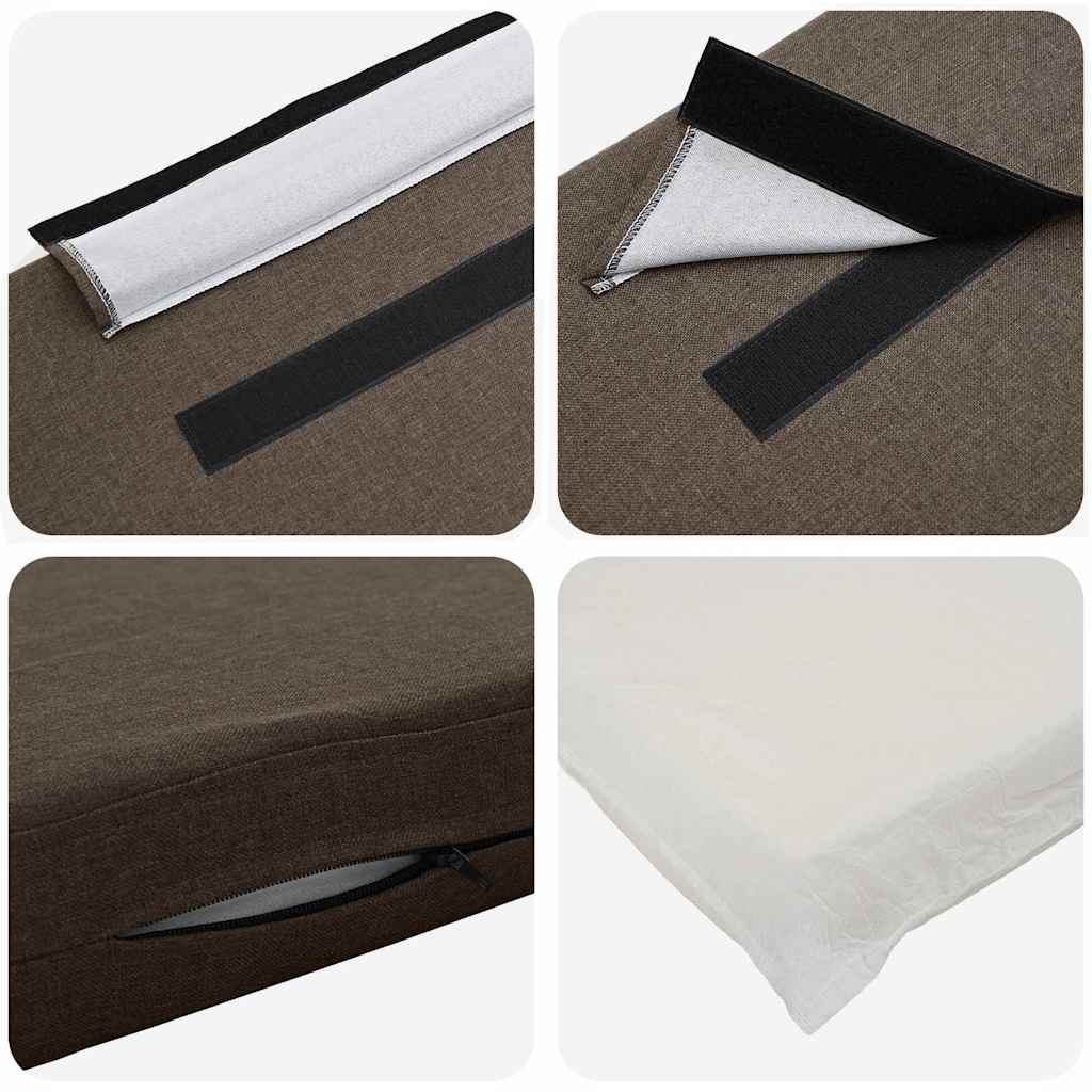 Kárpitozott fejtámla Barna és taupe 75 cm Tömör fenyőfa