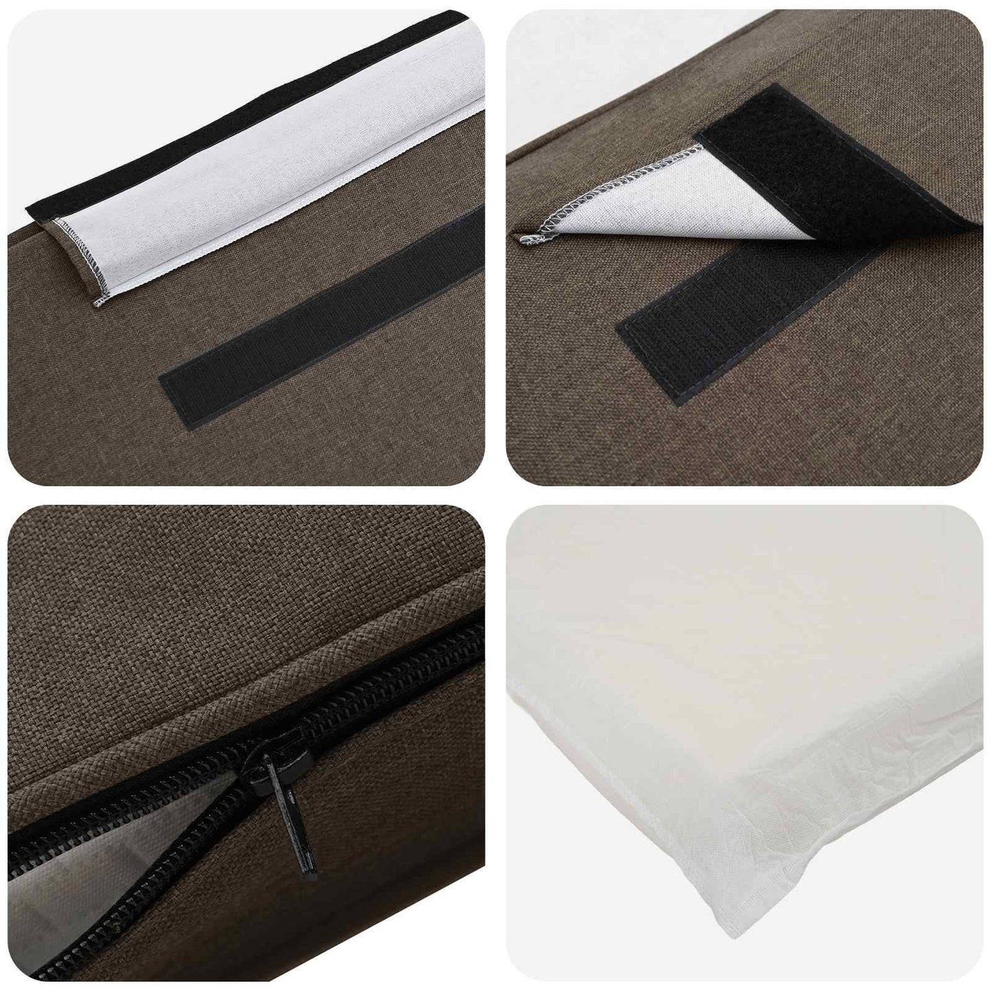 Kárpitozott fejtámla Barna és taupe 120 cm Tömör fenyőfa