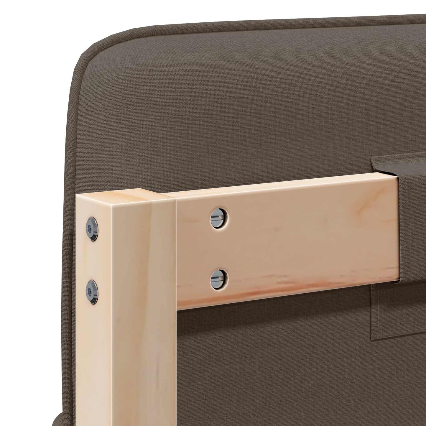 Kárpitozott fejtámla Barna és taupe 120 cm Tömör fenyőfa