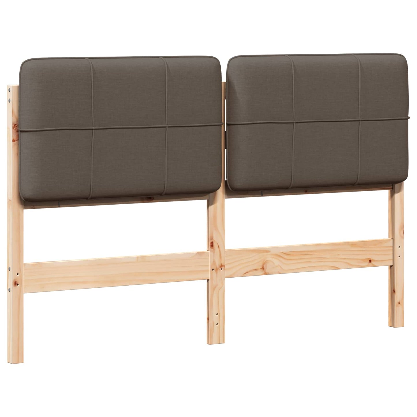 Kárpitozott fejtámla Barna és taupe 120 cm Tömör fenyőfa