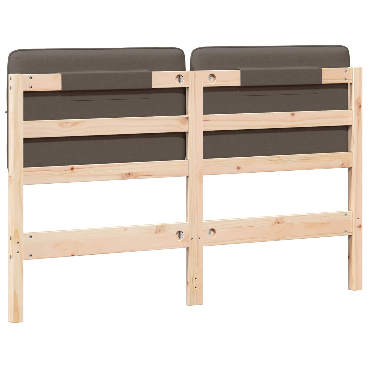 Kárpitozott fejtámla Barna és taupe 120 cm Tömör fenyőfa