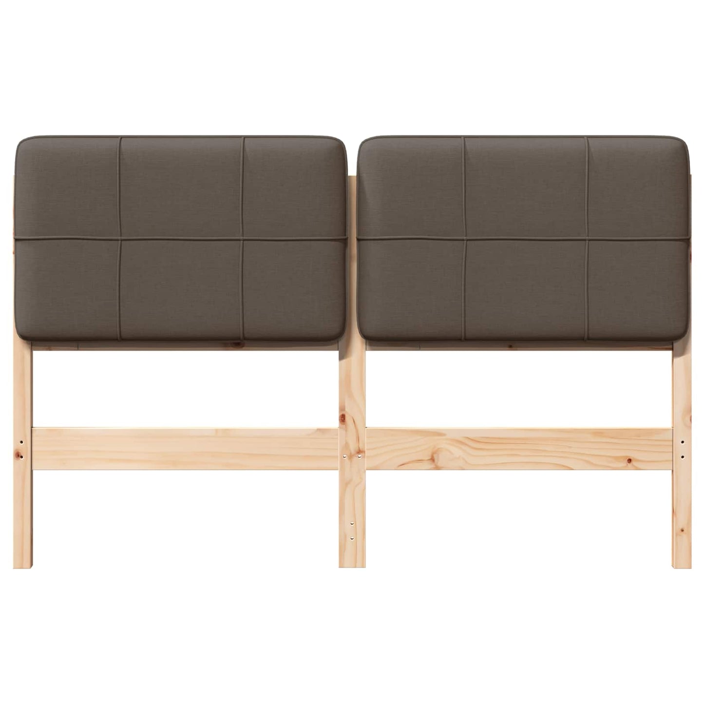Kárpitozott fejtámla Barna és taupe 120 cm Tömör fenyőfa