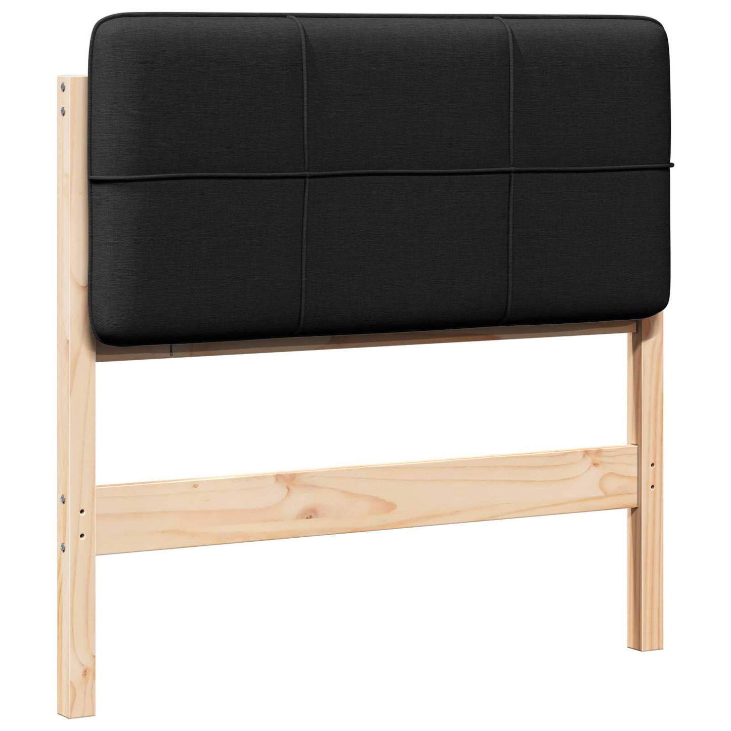 Kárpitozott fejtámla Barna és fekete 90 cm Tömör fenyőfa