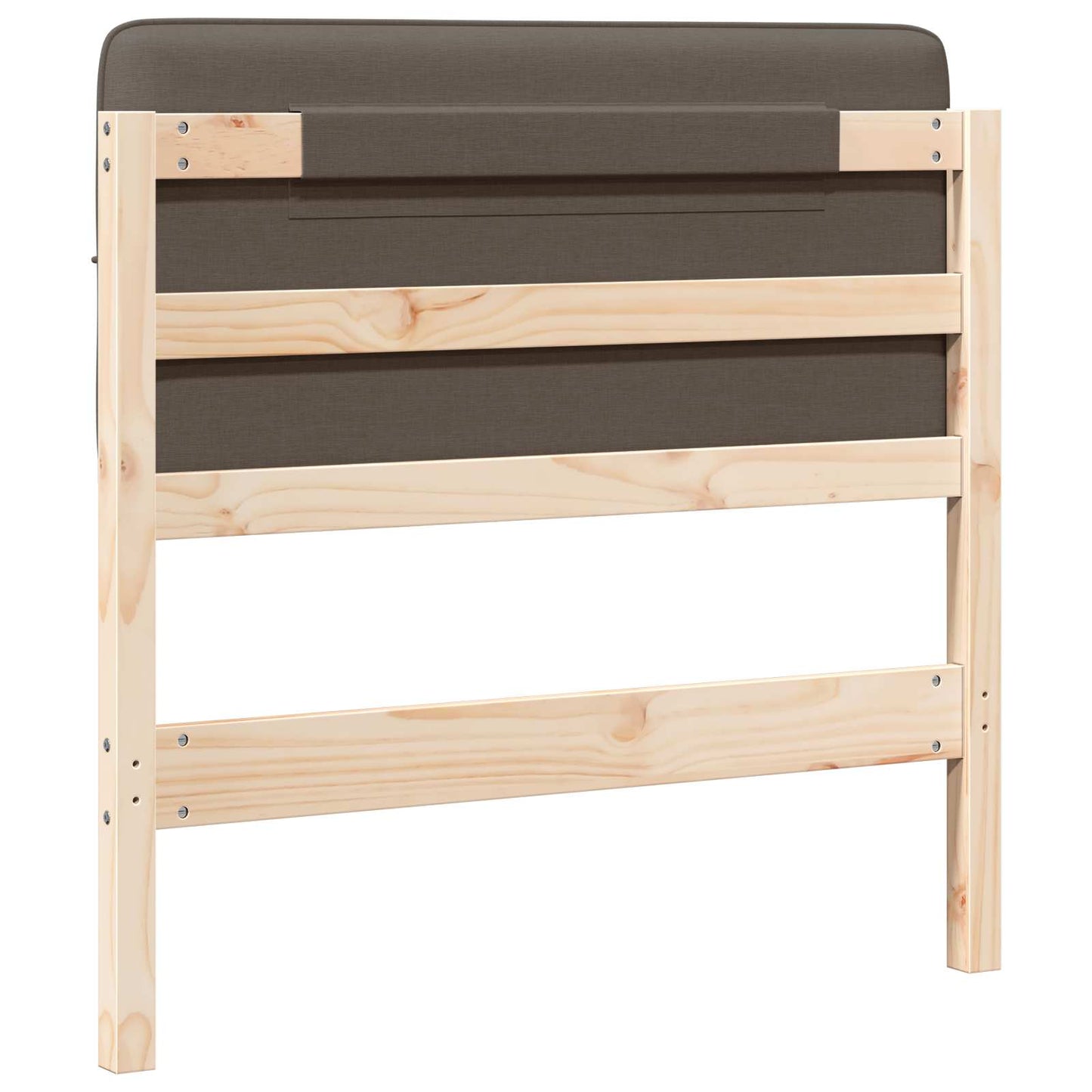 Kárpitozott fejtámla Barna és taupe 90 cm Tömör fenyőfa
