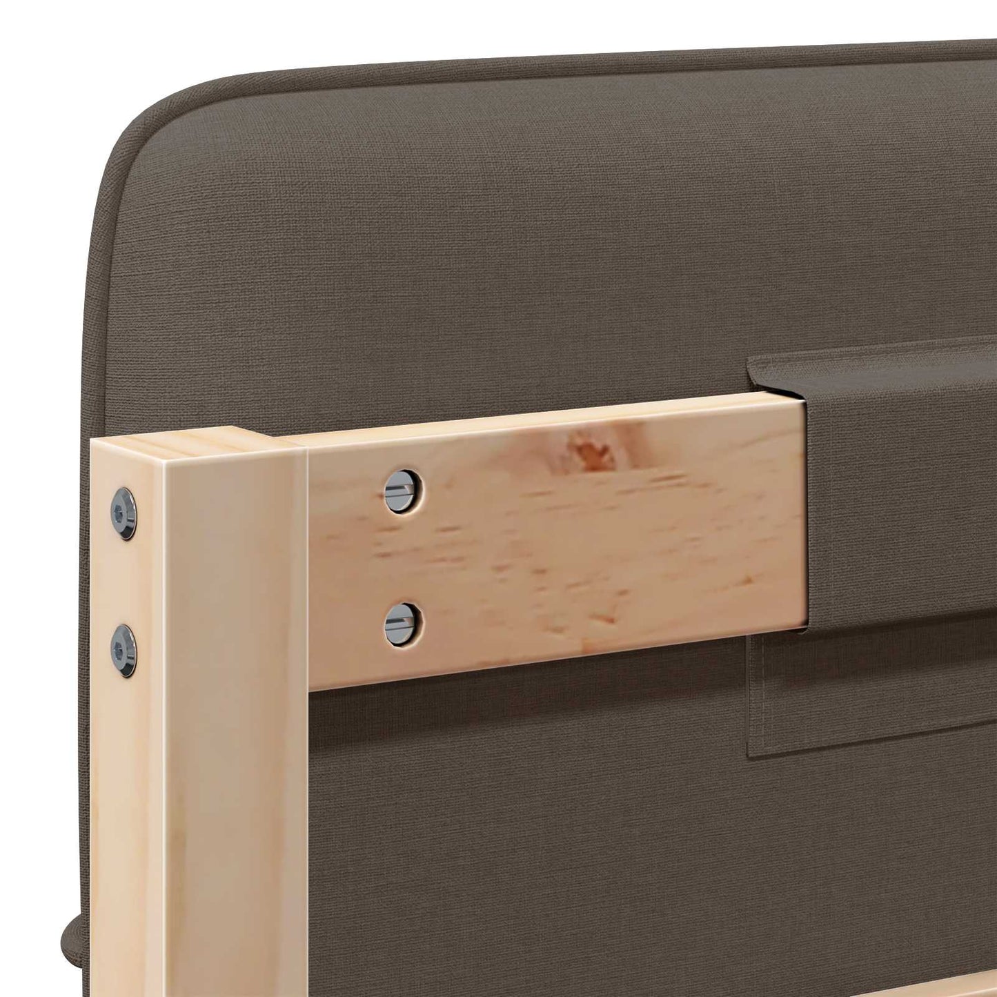 Kárpitozott fejtámla Barna és taupe 80 cm Tömör fenyőfa