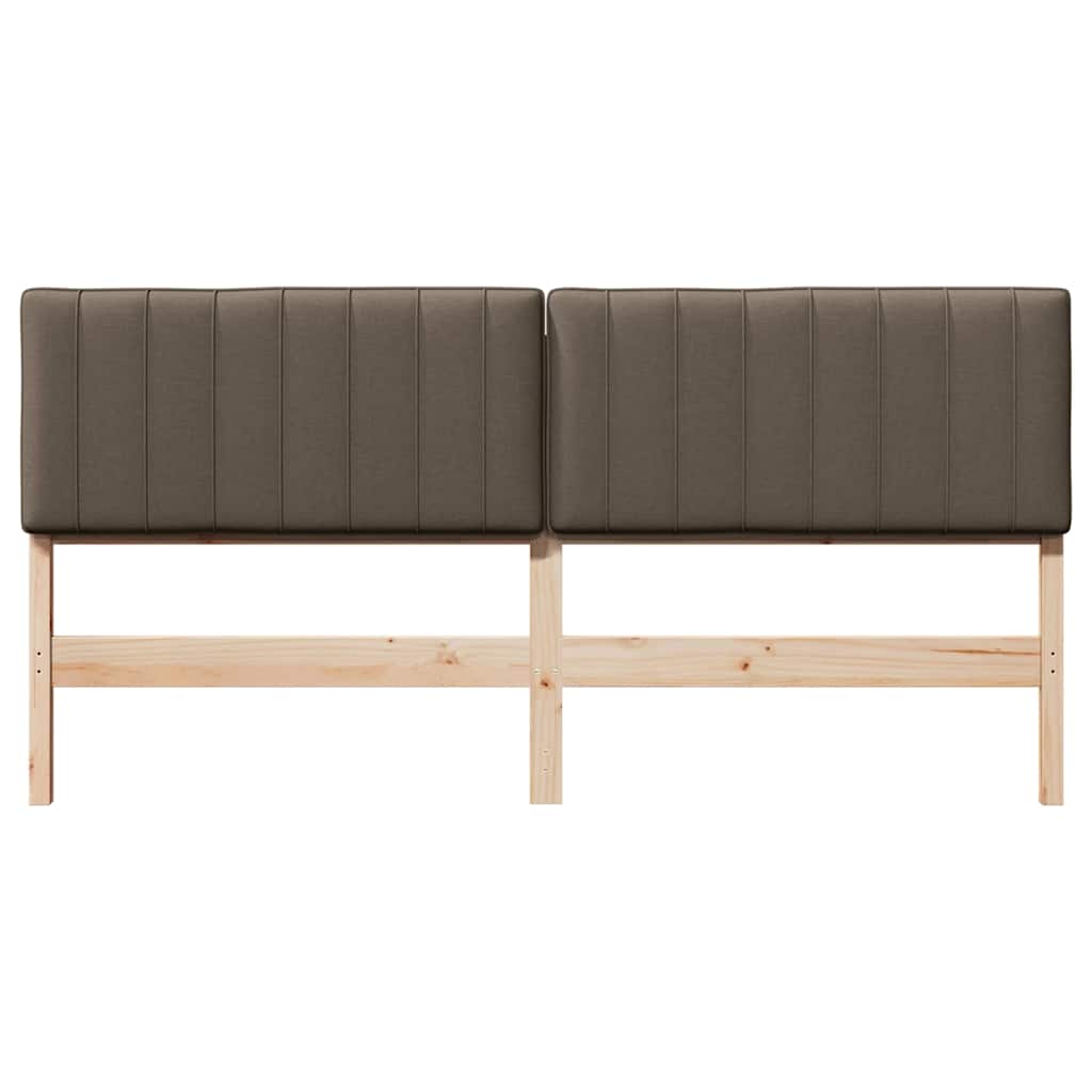 Kárpitozott fejtámla Barna és taupe 200 cm Tömör fenyőfa