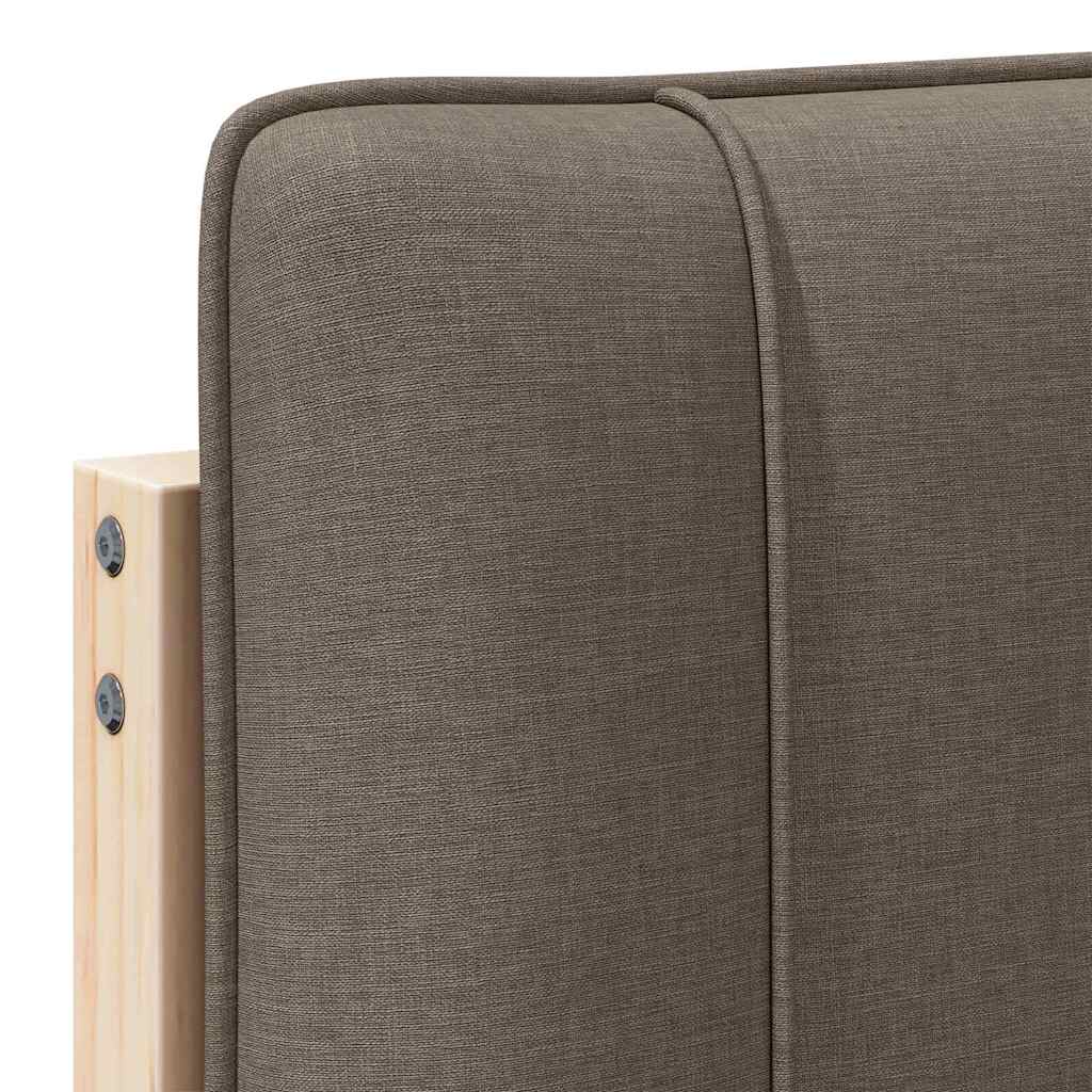 Kárpitozott fejtámla Barna és taupe 180 cm Tömör fenyőfa