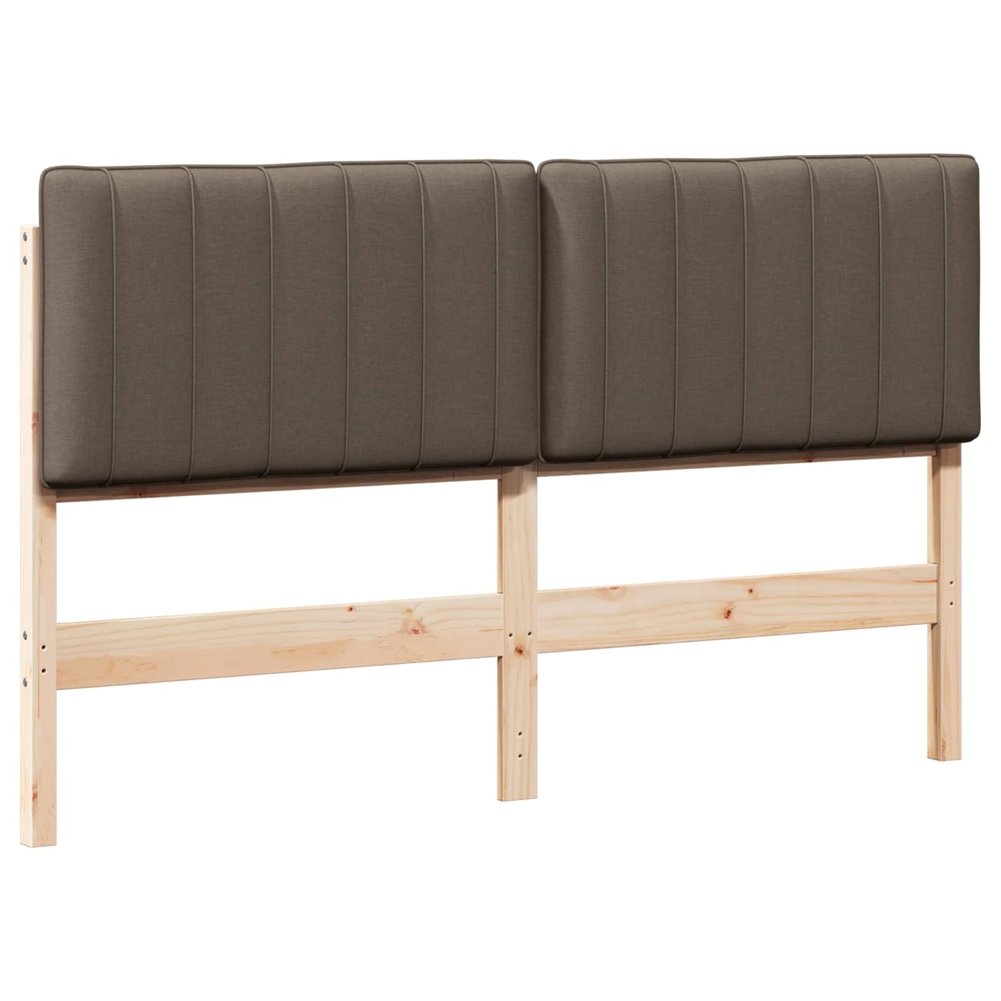 Kárpitozott fejtámla Barna és taupe 160 cm Tömör fenyőfa