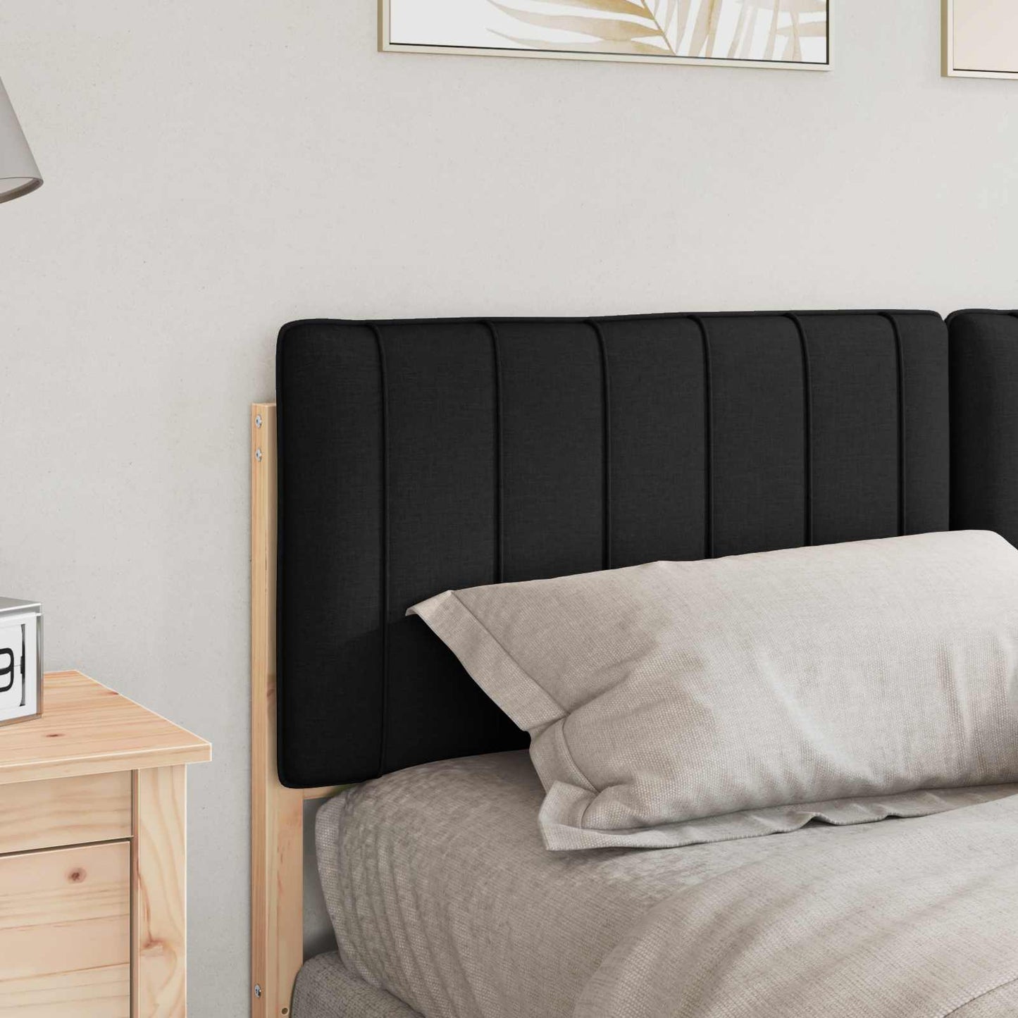 Kárpitozott fejtámla Barna és fekete 150 cm Tömör fenyőfa