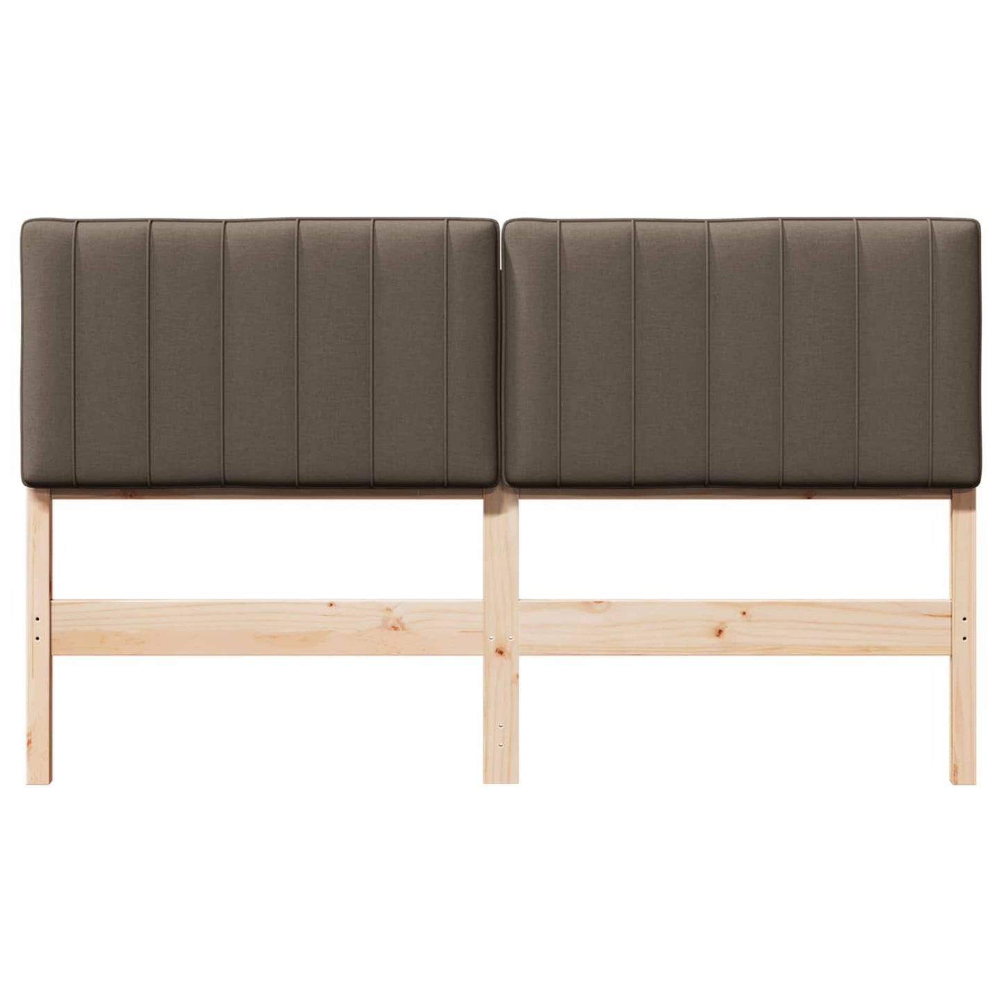 Kárpitozott fejtámla Barna és taupe 150 cm Tömör fenyőfa