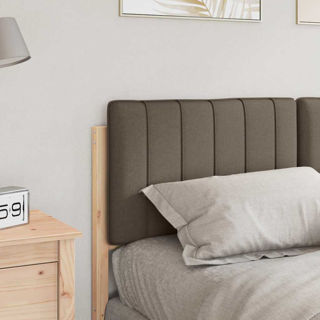 Kárpitozott fejtámla Barna és taupe 140 cm Tömör fenyőfa