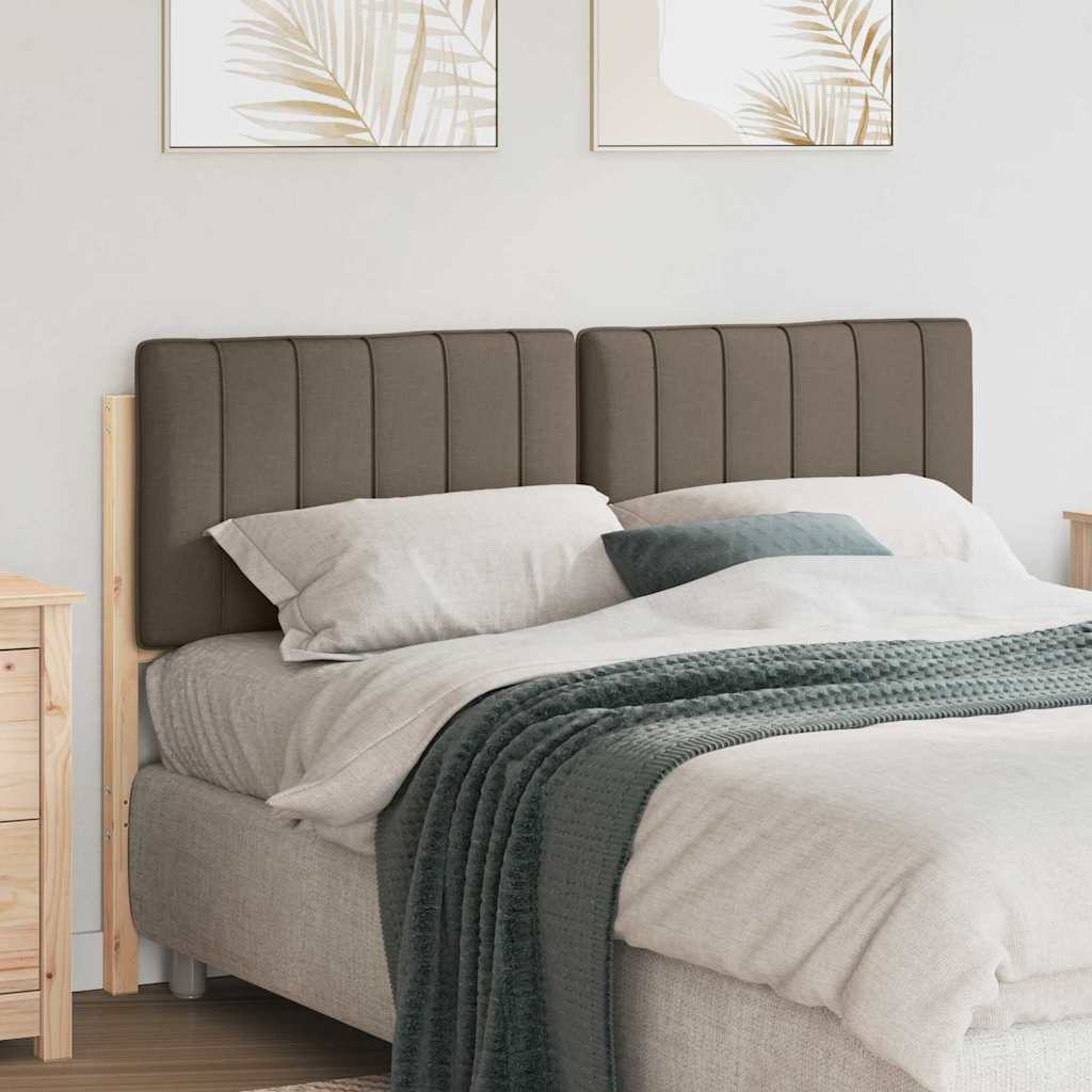 Kárpitozott fejtámla Barna és taupe 140 cm Tömör fenyőfa