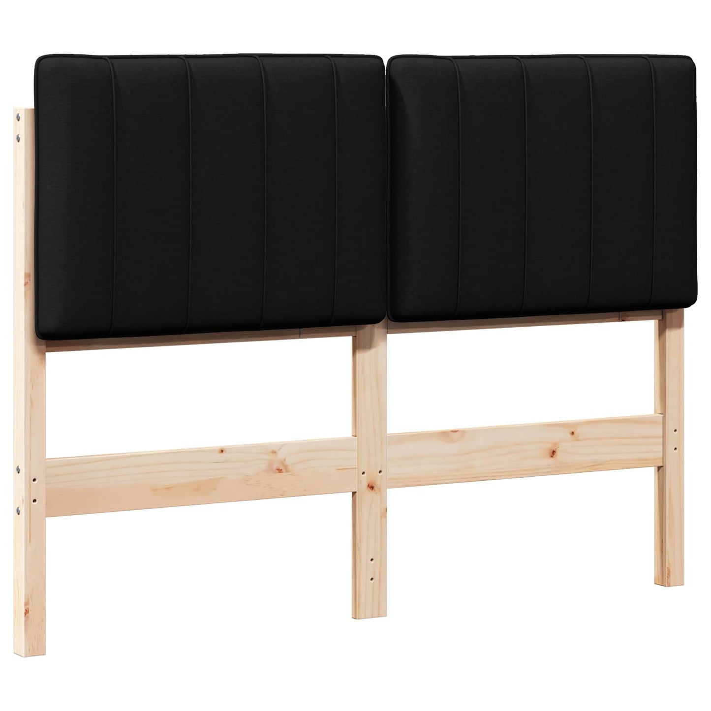 Kárpitozott fejtámla Barna és fekete 120 cm Tömör fenyőfa