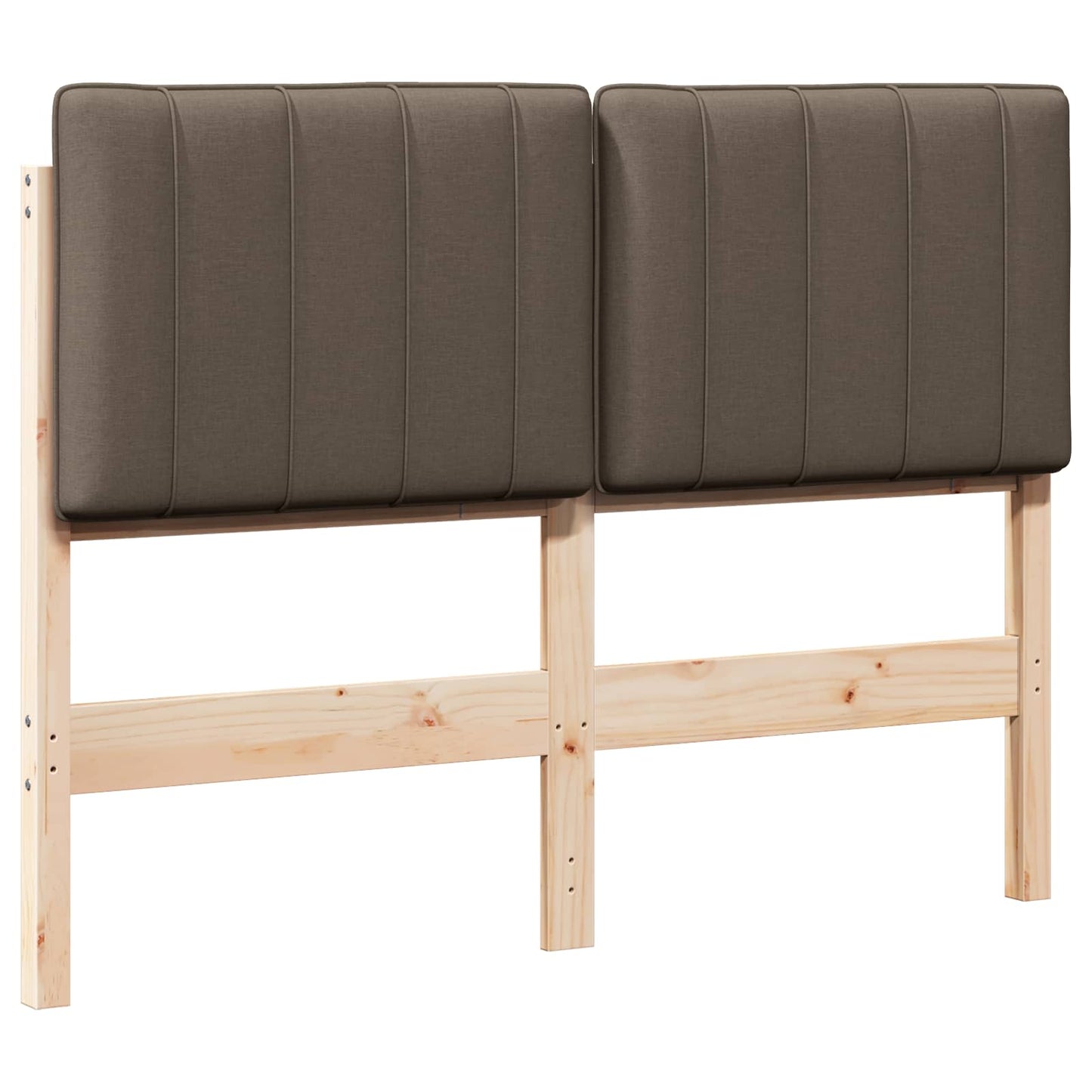 Kárpitozott fejtámla Barna és taupe 120 cm Tömör fenyőfa