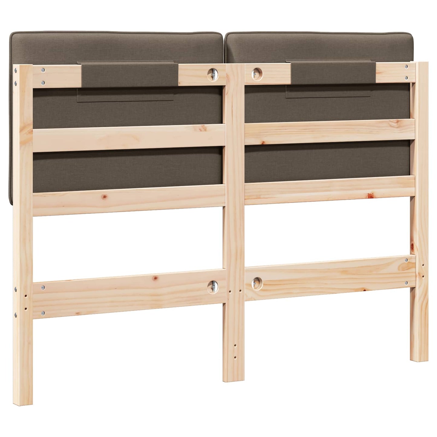 Kárpitozott fejtámla Barna és taupe 120 cm Tömör fenyőfa