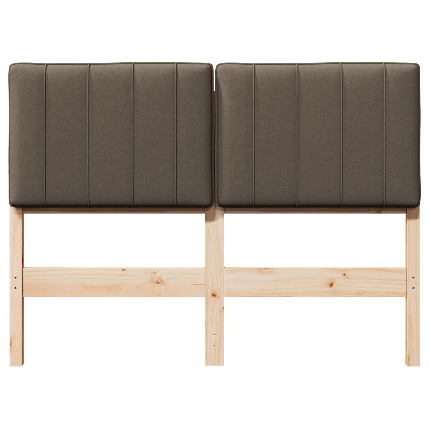 Kárpitozott fejtámla Barna és taupe 120 cm Tömör fenyőfa