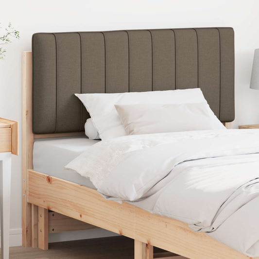 Kárpitozott fejtámla Barna és taupe 100 cm Tömör fenyőfa