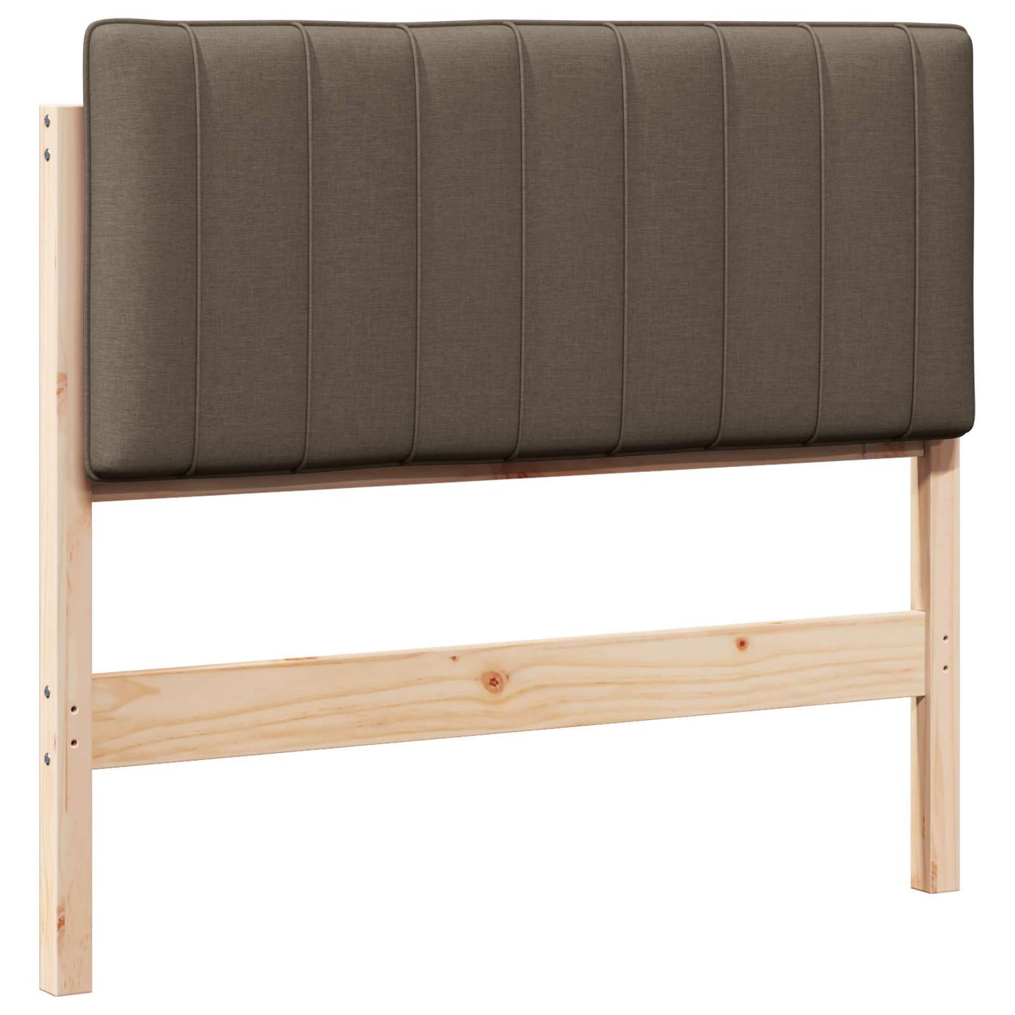 Kárpitozott fejtámla Barna és taupe 100 cm Tömör fenyőfa