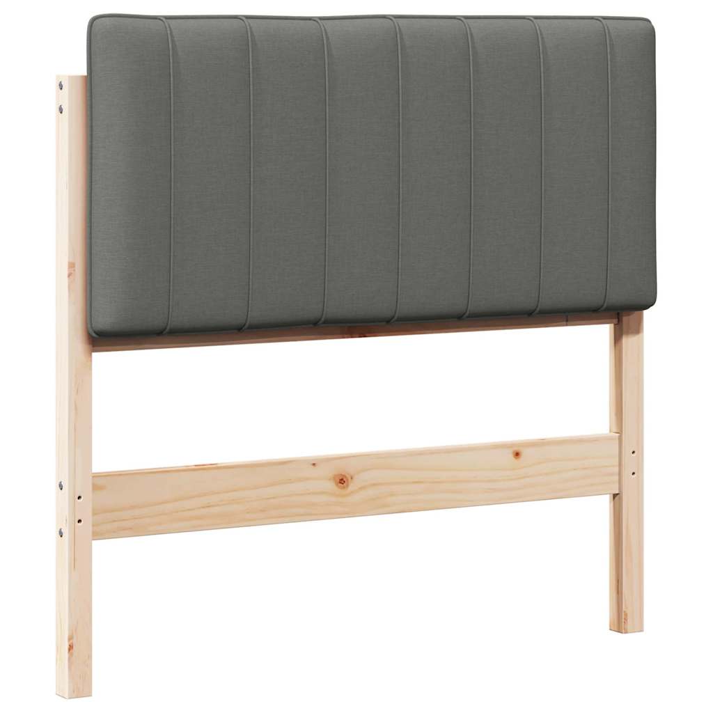Kárpitozott fejtámla Barna és Világosszürke 90 cm Tömör fenyőfa