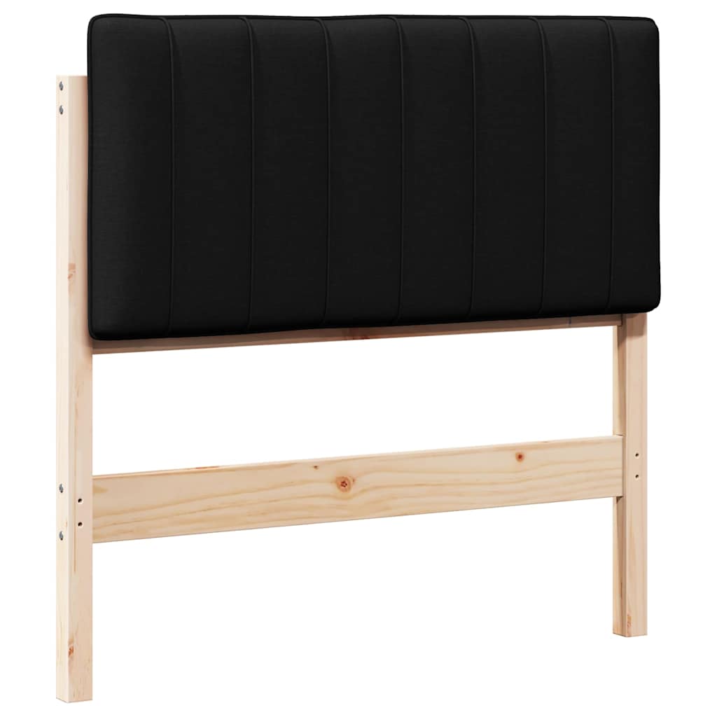 Kárpitozott fejtámla Barna és fekete 90 cm Tömör fenyőfa