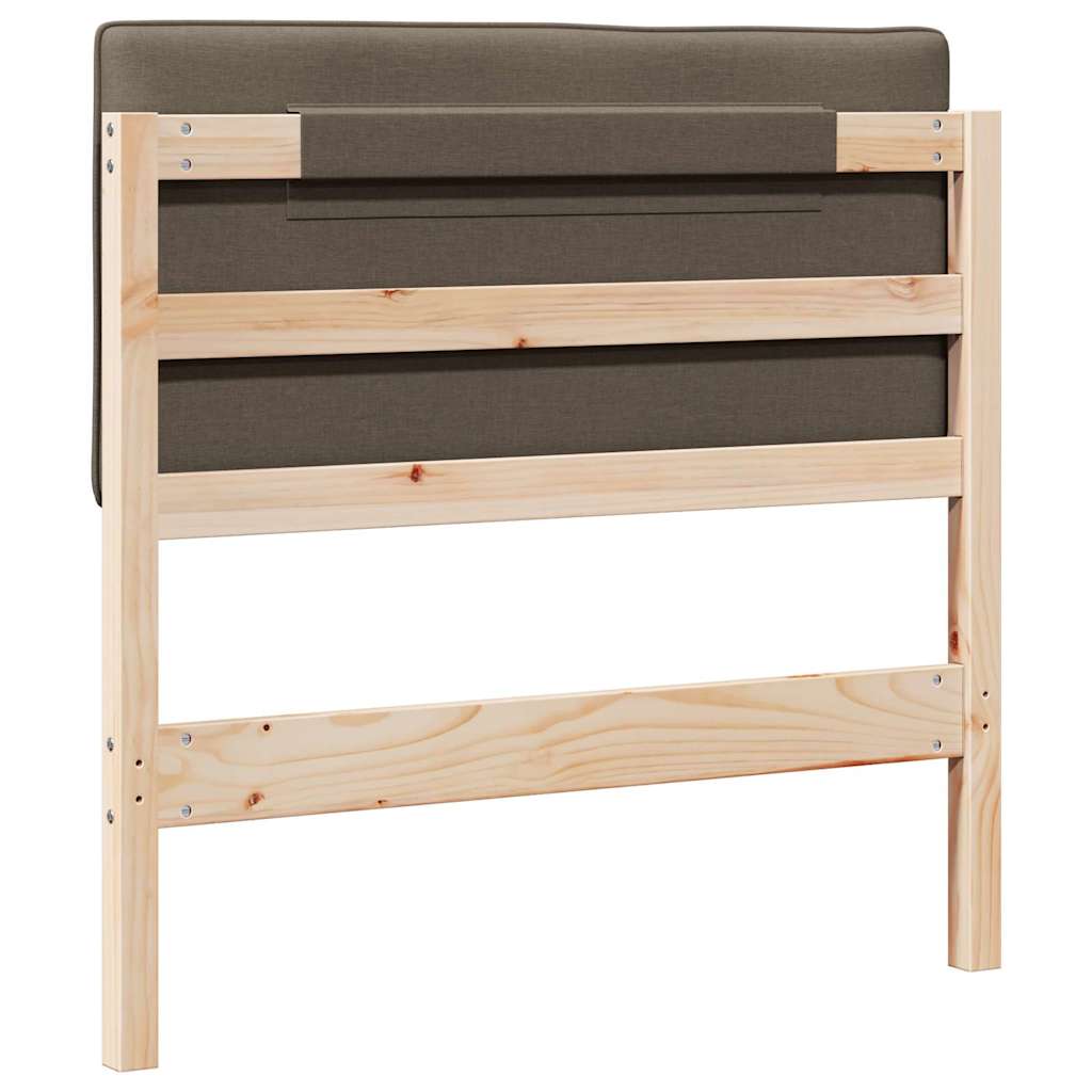 Kárpitozott fejtámla Barna és taupe 90 cm Tömör fenyőfa