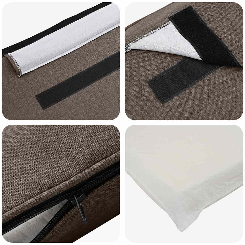 Kárpitozott fejtámla Barna és taupe 80 cm Tömör fenyőfa