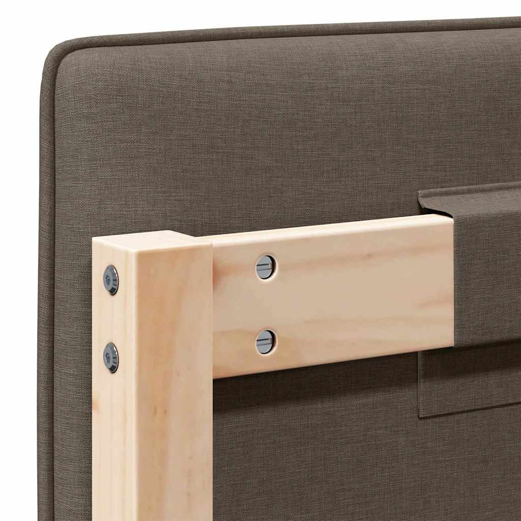 Kárpitozott fejtámla Barna és taupe 80 cm Tömör fenyőfa