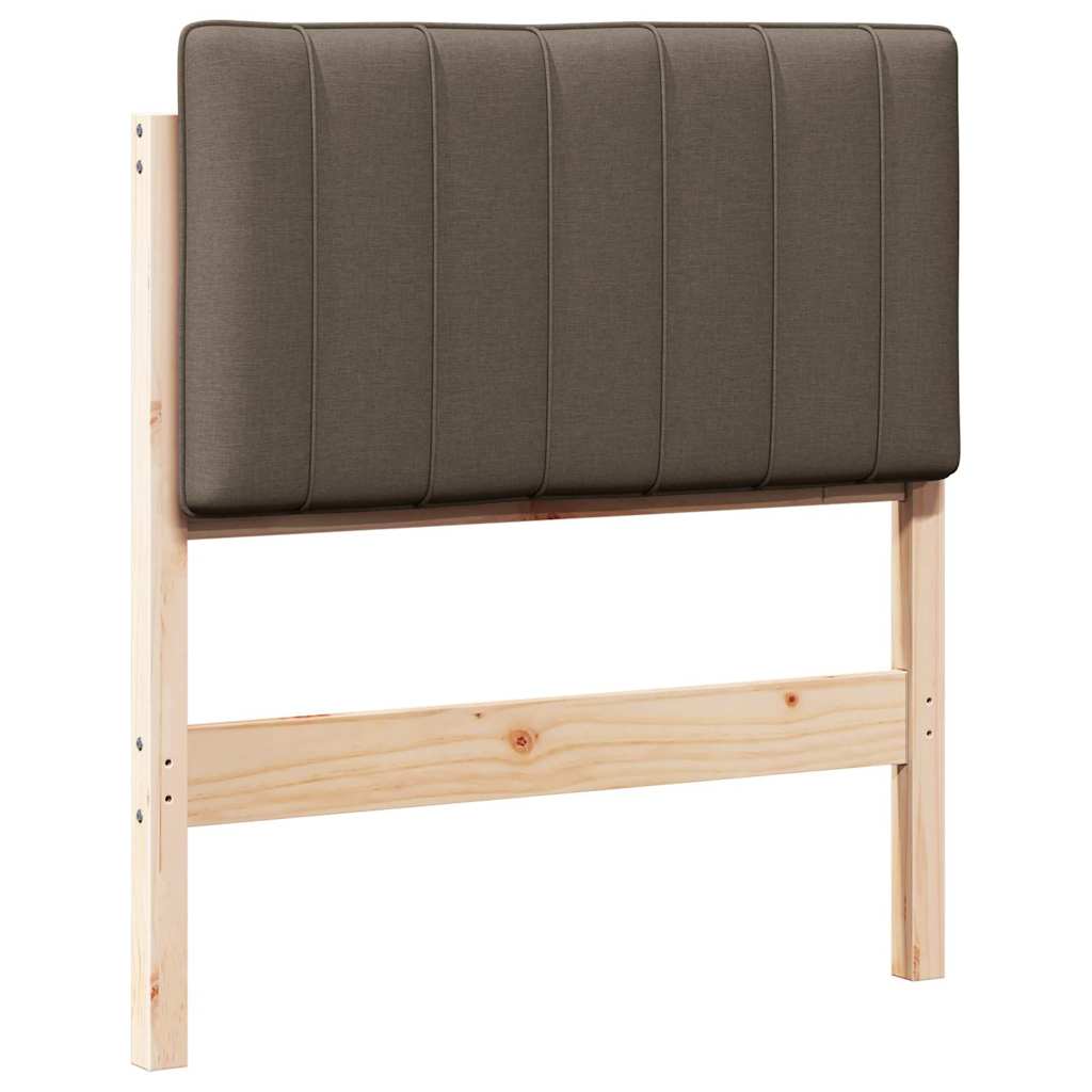 Kárpitozott fejtámla Barna és taupe 75 cm Tömör fenyőfa
