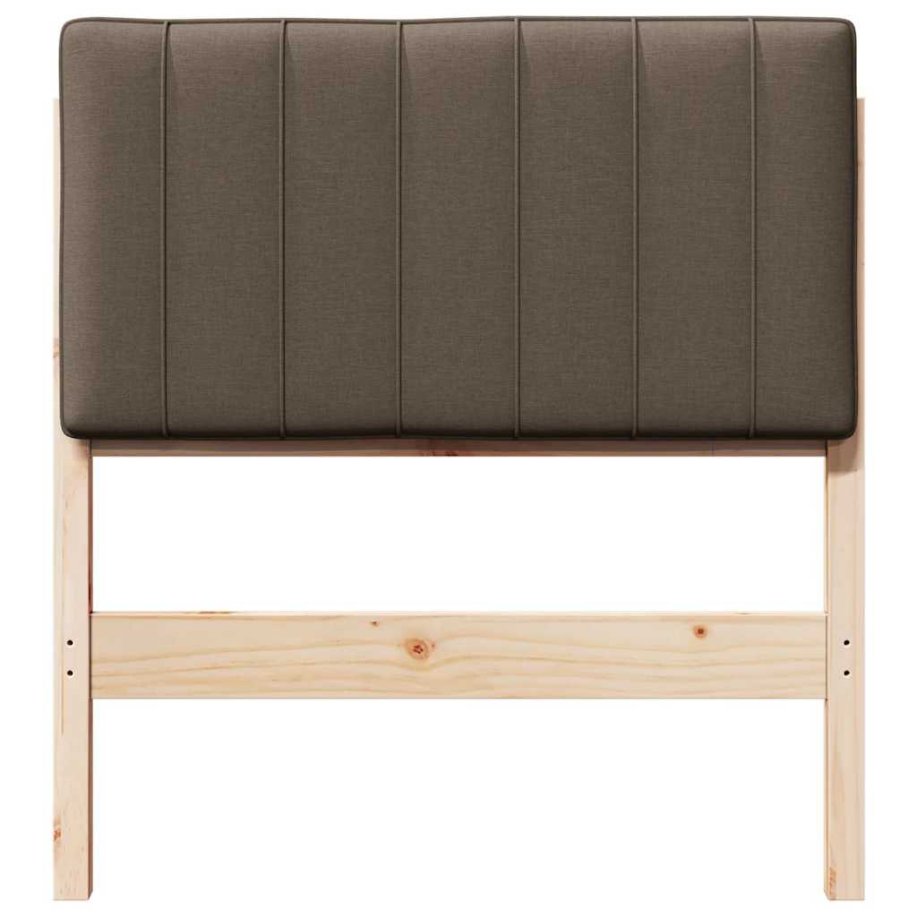 Kárpitozott fejtámla Barna és taupe 75 cm Tömör fenyőfa
