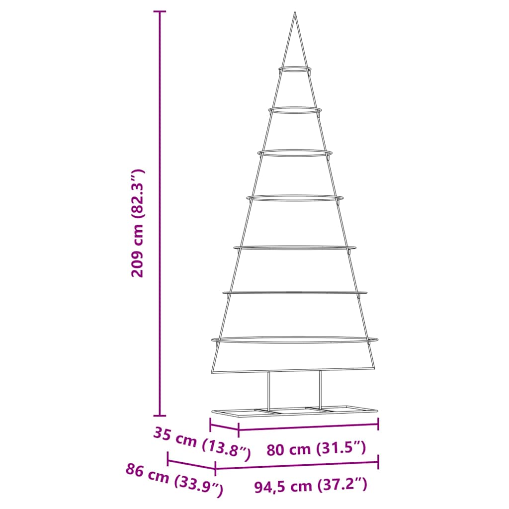 Fém karácsonyfa állvánnyal Arany 209 cm Porszórt Acél
