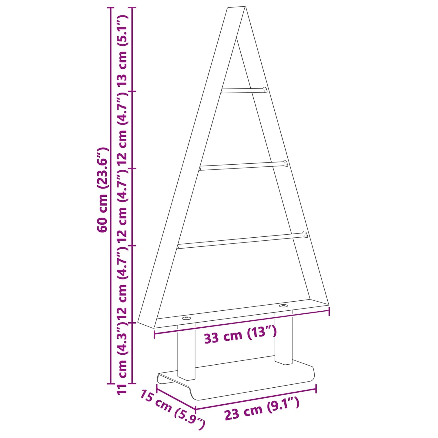 Fém karácsonyfa állvánnyal Fekete 60 cm Acél