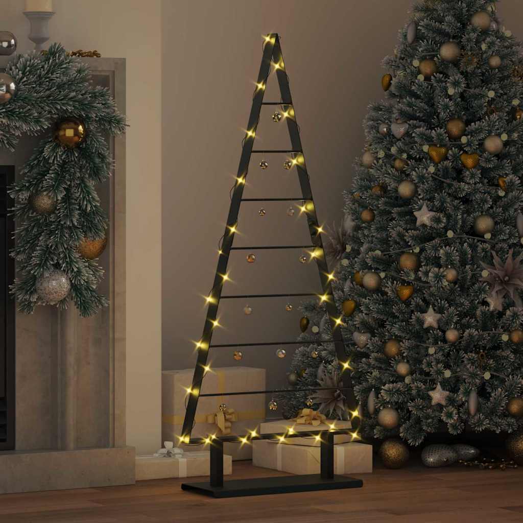 Fém karácsonyfa állvánnyal Fekete 125,5 cm Acél