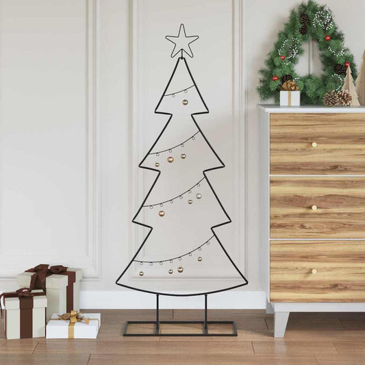 Fém karácsonyfa állvánnyal Fekete 125 cm Acél