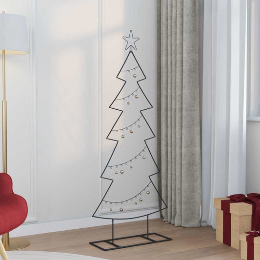 Fém karácsonyfa állvánnyal Fekete 150 cm Acél