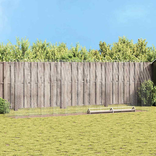 Csirkeketrec 2 pcs Ezüst 600 x 100 x 210 cm Horganyzott acél