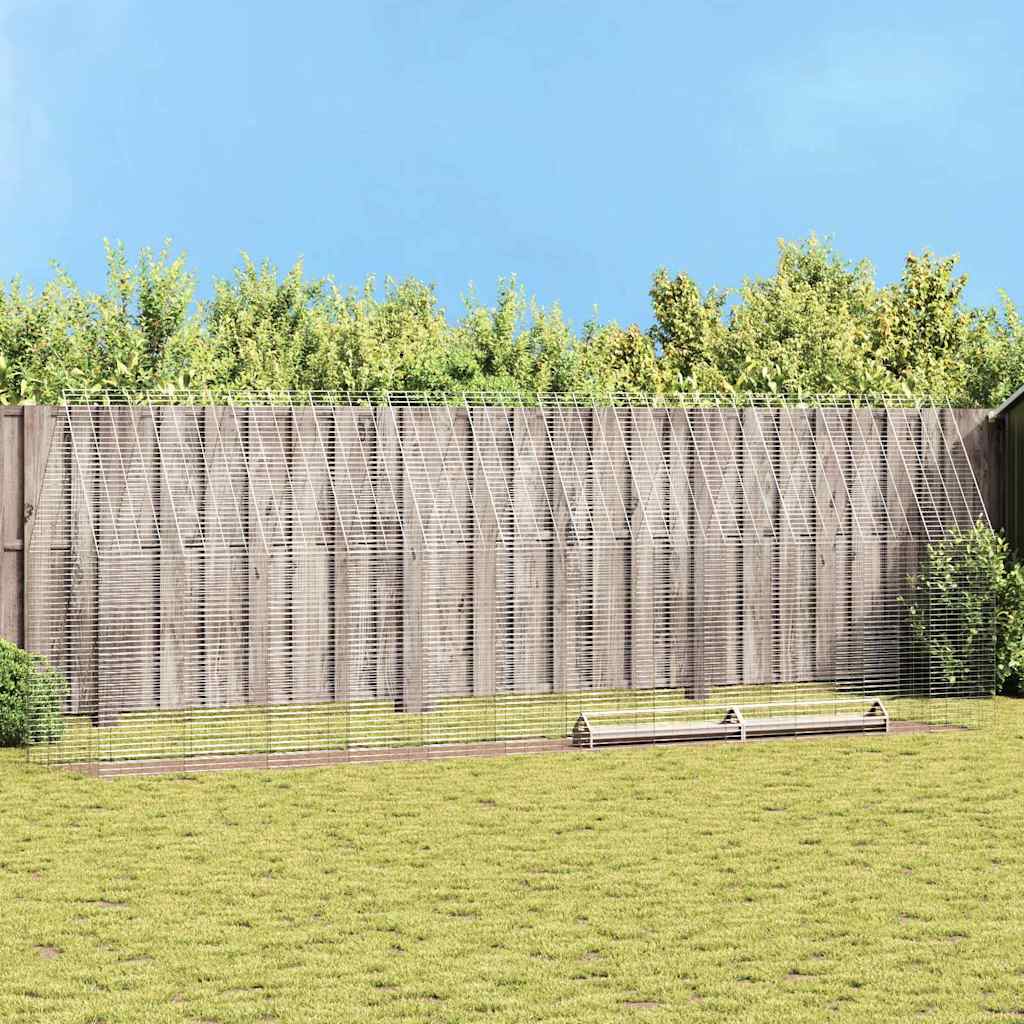 Csirkeketrec 2 pcs Ezüst 600 x 100 x 210 cm Horganyzott acél