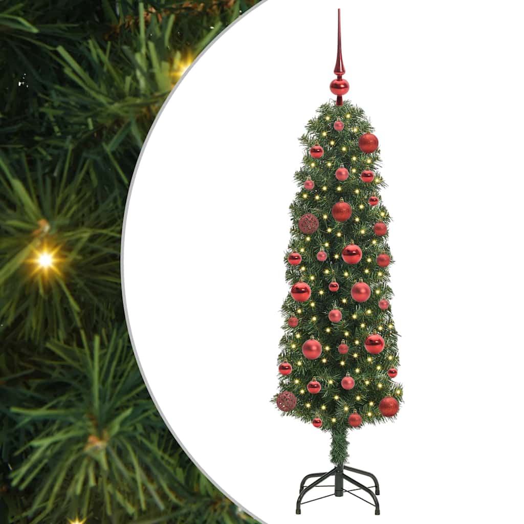 Mű karácsonyfa 150 LED-del Zöld 120 cm PVC, acél és műanyag