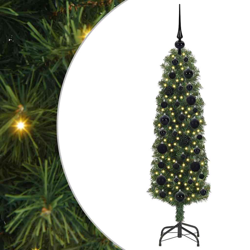 Mű karácsonyfa 150 LED-del Zöld 120 cm PVC, acél és műanyag
