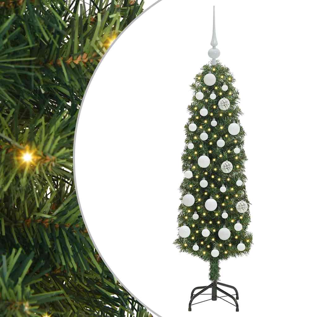 Mű karácsonyfa 150 LED-del Zöld 120 cm PVC, acél és műanyag