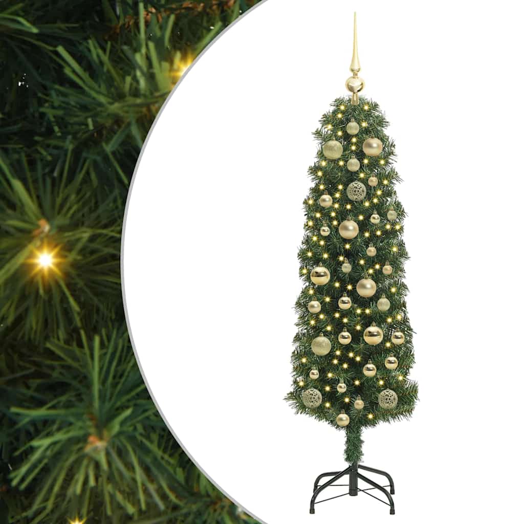 Mű karácsonyfa 150 LED-del Zöld 120 cm PVC, acél és műanyag