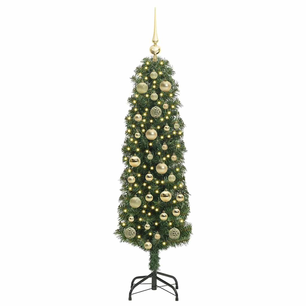 Mű karácsonyfa 150 LED-del Zöld 120 cm PVC, acél és műanyag