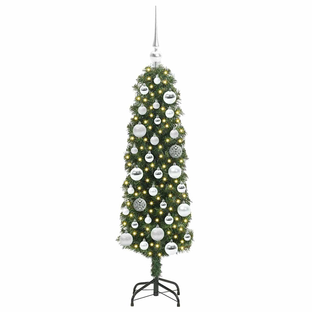 Mű karácsonyfa 150 LED-del Zöld 120 cm PVC, acél és műanyag